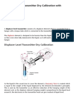 Displacer Level Transmitter Dry Calibration With Weights