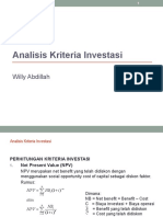 Analisis Kriteria Investasi
