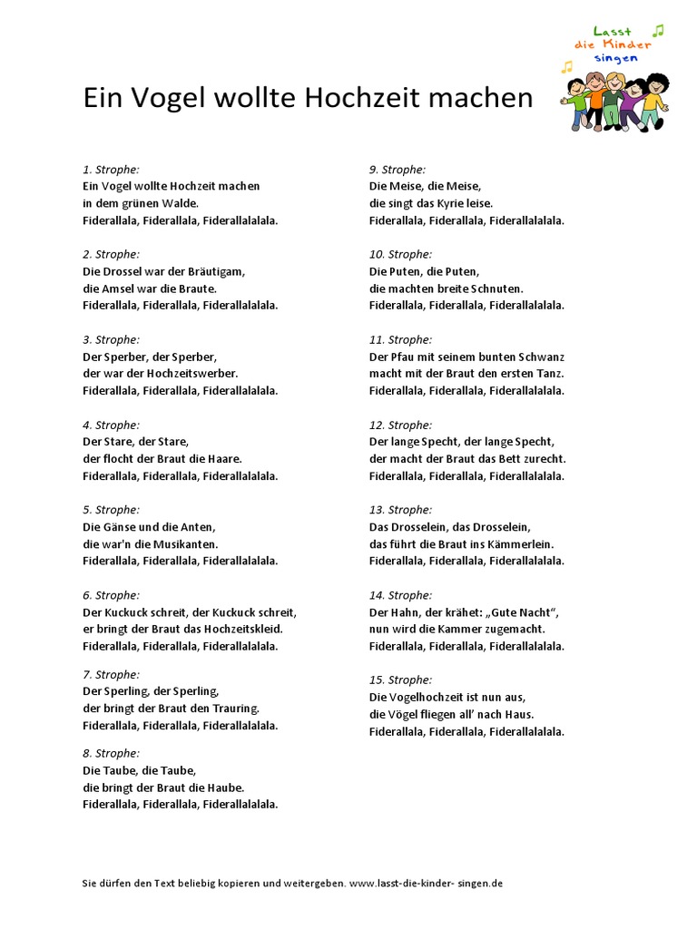 Ein Vogel Wollte Hochzeit Machen PDF