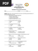 Assessment Test in PE4