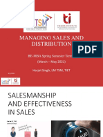 Salesmanship and Effectiveness in Sales