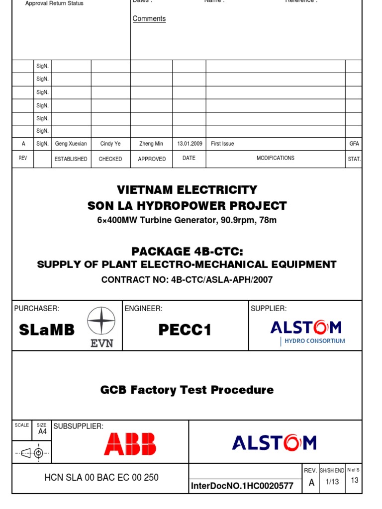 GCB Production Test Procedure | PDF | Insulator (Electricity) | Switch