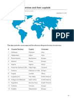 List of World Countries and Their Capitals