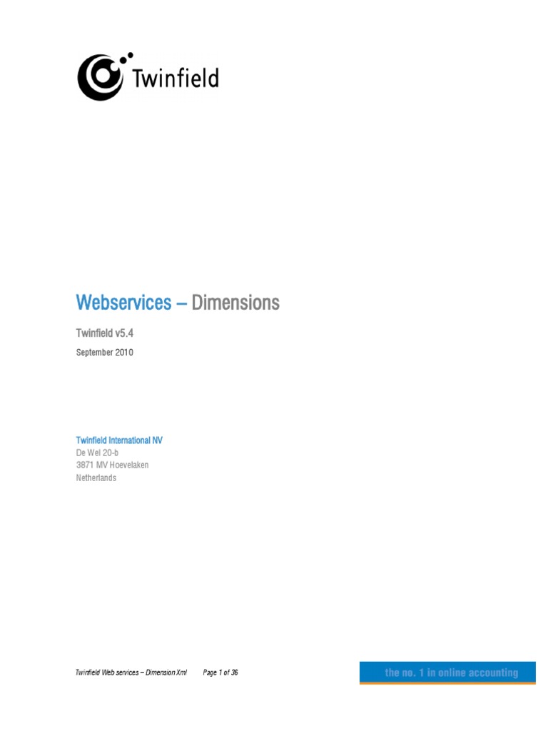 Twinfield Web Services Dimensions | PDF | Xml | Soap