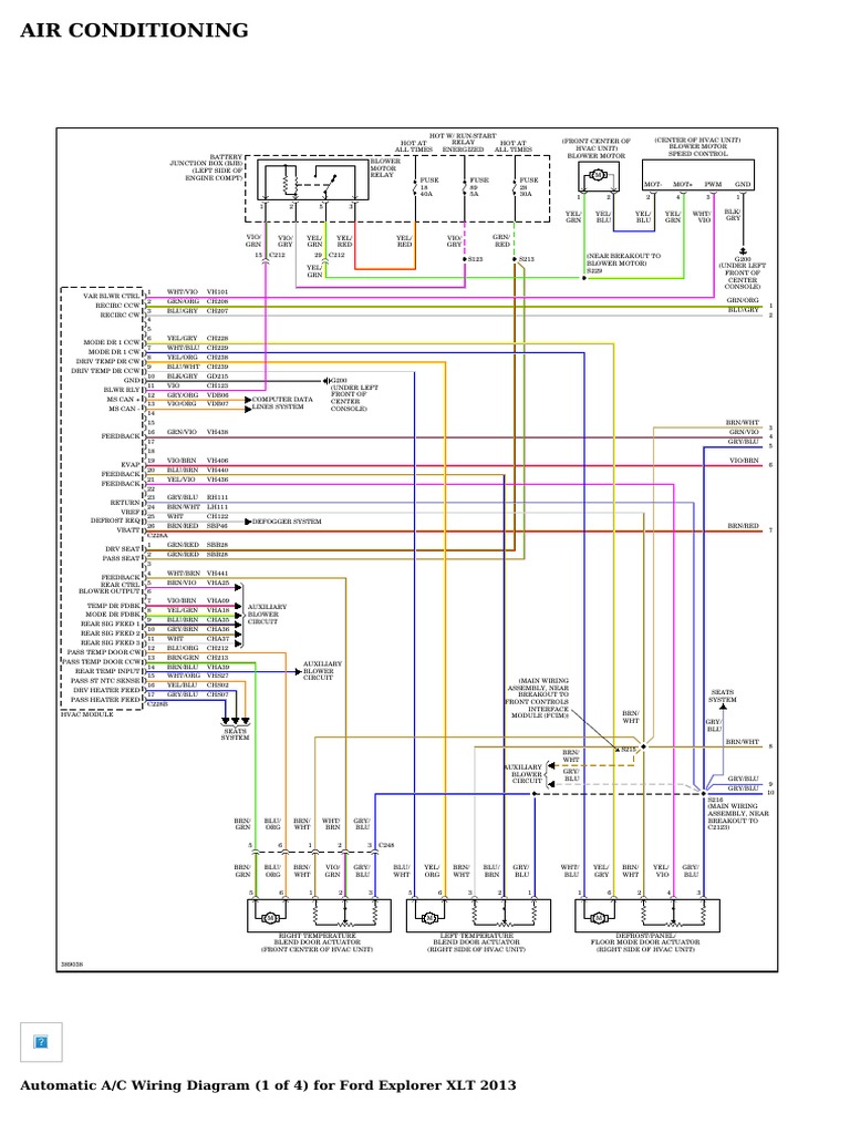 2013 Ford Explorer A/C Wiring Diagram | PDF | Turbocharger | Transport