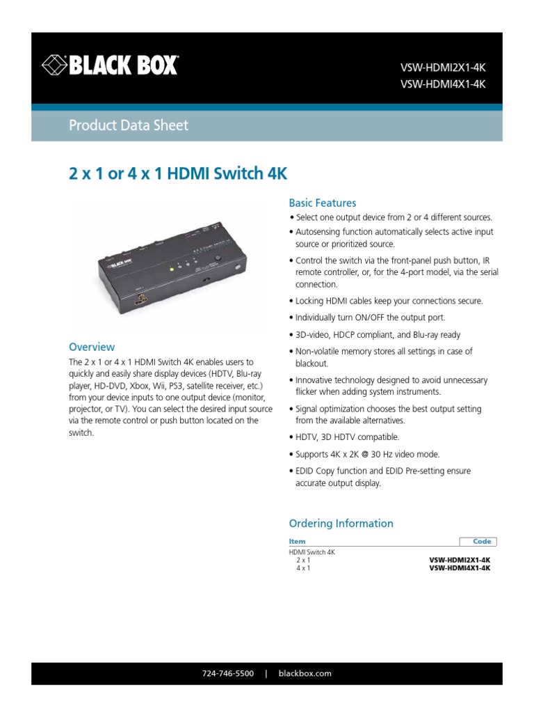 Hdmi switch 4k pdf hdmi high definition television