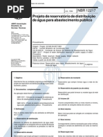 NBR 12217 - Projetos de reservatório de distribuição de água para abastecimento público
