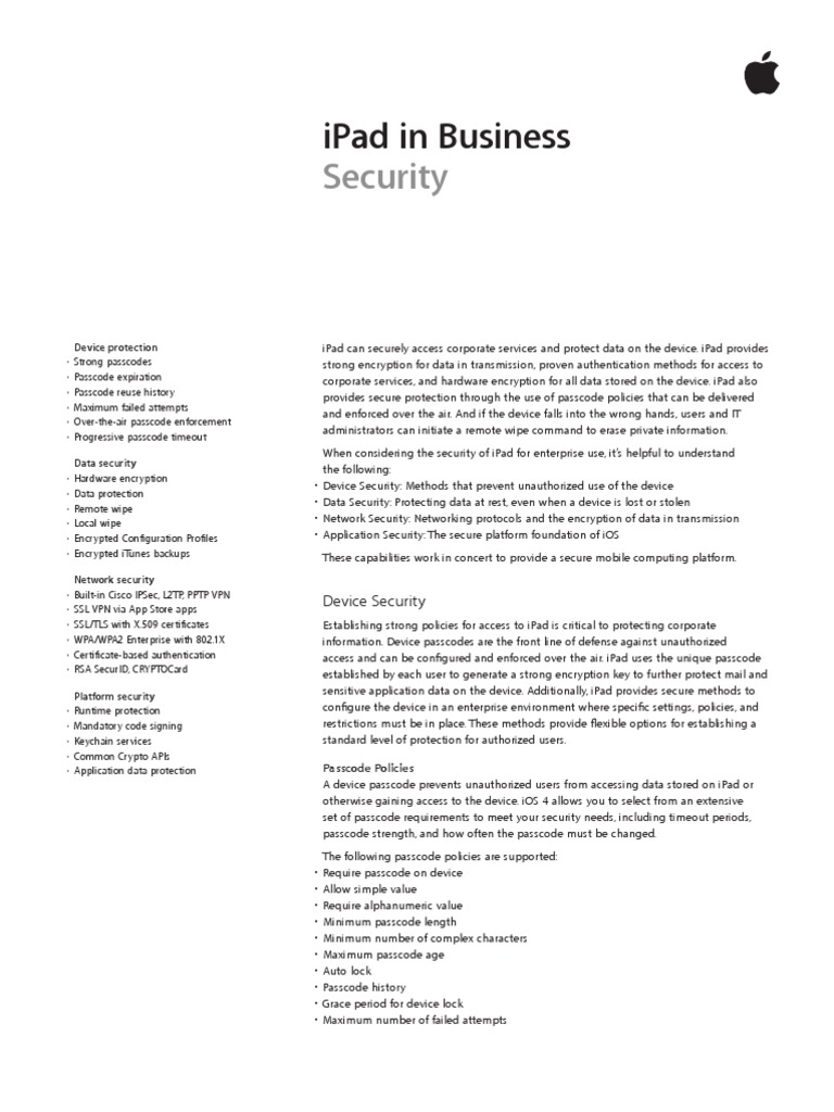 Ipad Security | PDF | Technology & Engineering