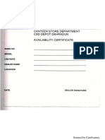 Availability Certificate CSD