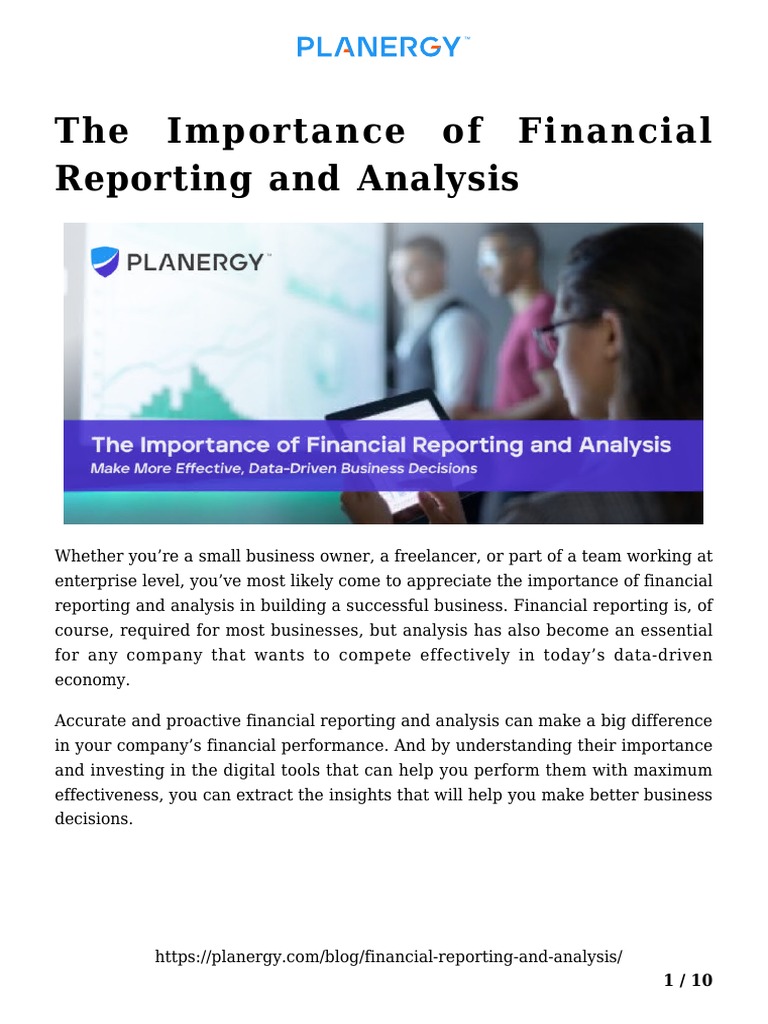 Financial Reporting And Analysis Example