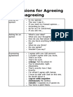 Expressions For Agreeing and Disagreeing