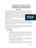 Procedure For Incorporation of Price Adjustment Provisions in The On Going Contracts August 2022