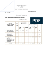 Biology Assessment on Photosynthesis Structures TITLE UP College of Education Biology Test on Light Reactions