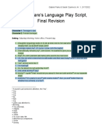 Shakespeare's Language Play Script, Final Revision