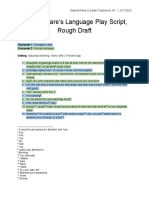 Shakespeare's Language Play Script, Rough Draft