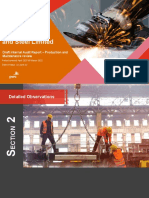 Bhushan Power and Steel Limited: Draft Internal Audit Report - Production and Maintenance Review