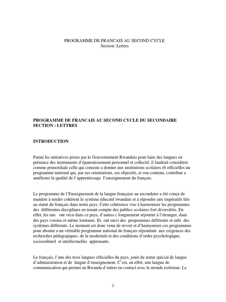 French S4-S6 Languages | PDF | Nom (grammaire) | Clause