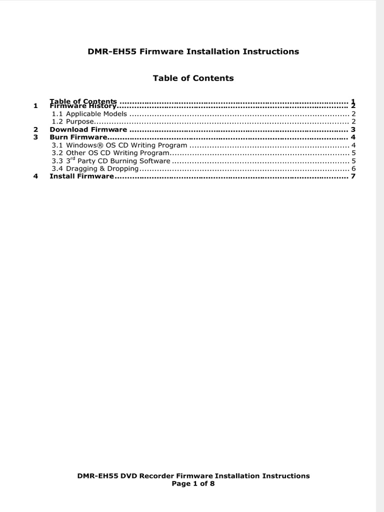 Panasonic dmr eh55 firmware install pdf dvd icon computing 