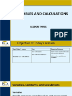Variables and Calculations (Lesson 3)