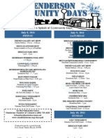 Community Days Schedule of Events 