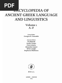 Georgios K. Giannakis - Encyclopedia of Ancient Greek Language and Linguistics (EAGLL) - A-F. 1-Brill (2014)