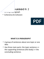 LESSON 2 - Writing A Paragraph