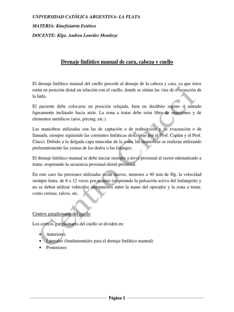 drenaje linfatico en cara