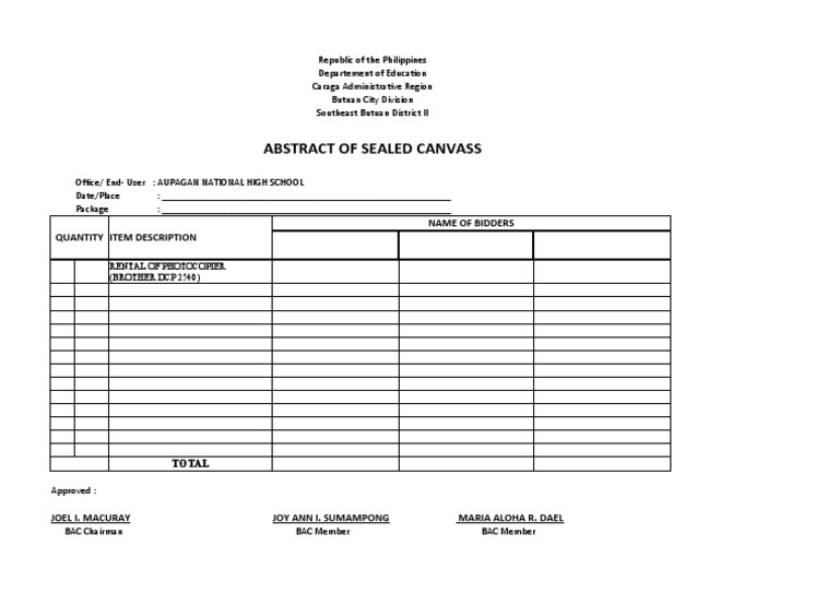 Abstract of Sealed Canvass DISSIAH | PDF
