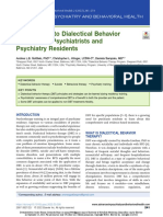 Introduction To Dialectical Behavior Therapy For Psychiatrists and Psychiatry Residents