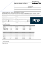 Carta Declaração de Permanência No Plano: Central Nacional Unimed