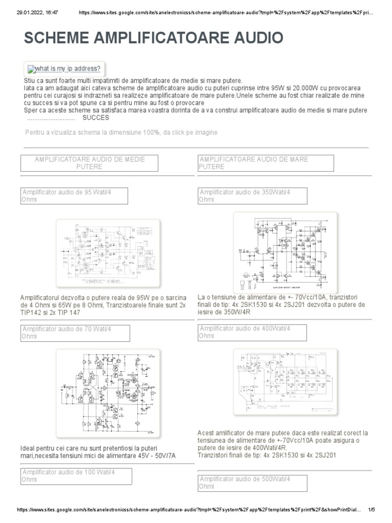 Scheme Amplificatoare Audio | PDF