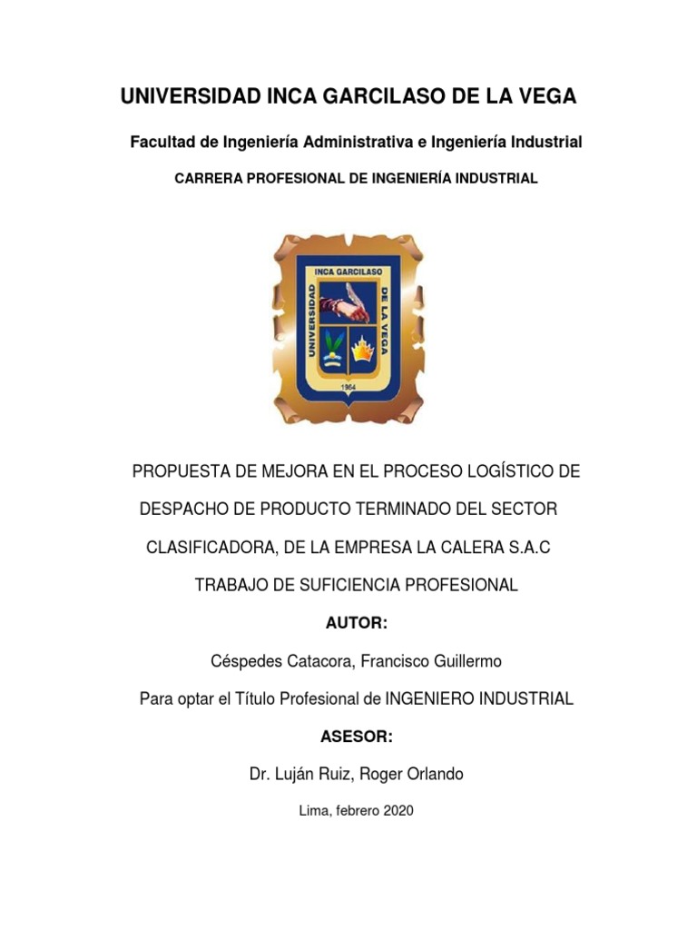 Propuesta de Mejora en El Proceso Logístico de Despacho de Producto ...