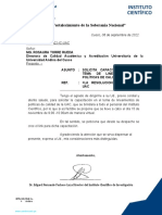 Oficio #0668-2022-Ic-Uac Solicita Capacitacion en El Tema de Lineamientos de Políticas de Calidad de La Uac PDF