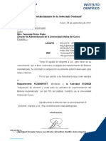 Oficio #0665-2022-Ic-Uac Solicita Aprobacion de Requerimiento para La Adquisicion de Alimento para Ratones PDF