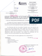 Lettre Circulaire N°00005 19 LC MINADER SG DRCQ SDRP SRP Du 05 Juillet 2019 Validité Produit Phytosanitaire