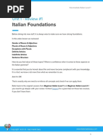 Italian Grammar Notes Level1 A1.1 | PDF | Foreign Language Studies | Art