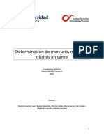 Determinación de Mercurio, Nitratos y Nitritos en Carne