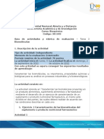 Guía de actividades y rúbrica de evaluación - Unidad 1 - Tarea 2 - Biomoléculas
