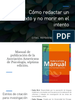 Cómo Redactar Un Texto y No Morir en El Intento: Citas, Referencias Y Algo Más