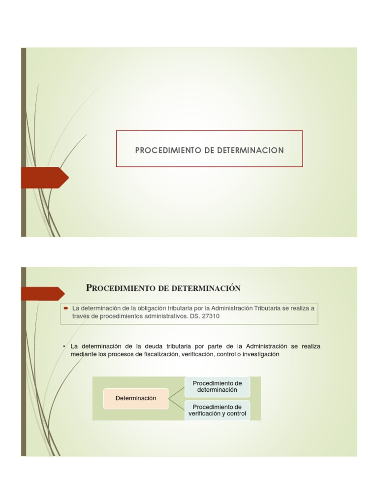 Procedimiento de Determinación Tributaria | PDF | Evidencia (ley ...