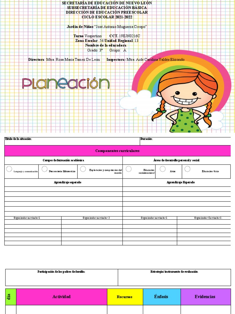 Formato De Planeacion En Word/formato Para Plan De Trabajo
