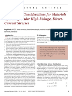 Some of The Considerations For Materials Operating Under High-Voltage Direct-Current Stresses