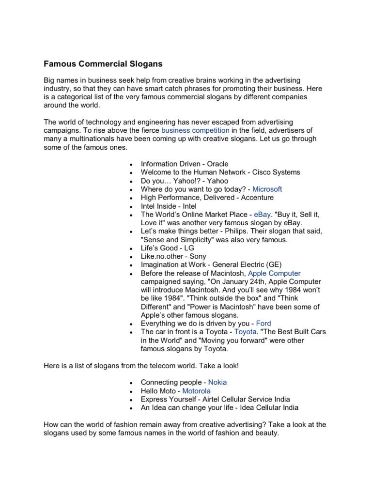 Catchy Sales Slogans Examples