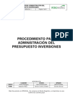 PW-DE-P-02 Procedimiento para Administracion Del Presupuesto de Inversiones - V 1