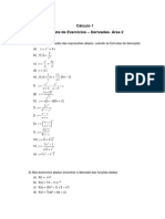 Cálculo 1-Lista 2 de derivadas
