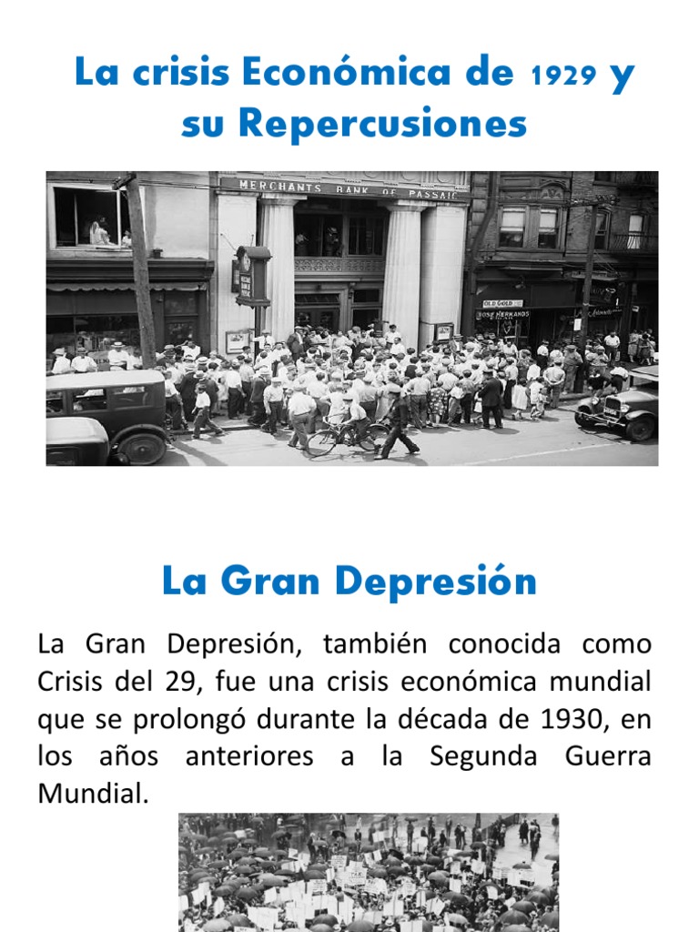 Crisis Económica de 1929 y sus Efectos | PDF | Gran depresion ...