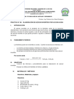 Elaboración de azúcar invertido por acción ácida