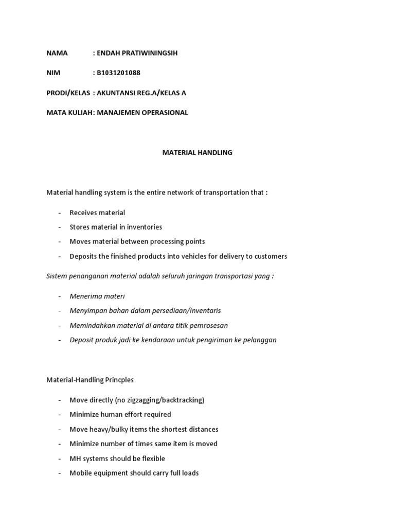 Material Handling | PDF