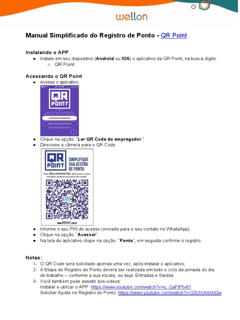 Registro de Ponto com QR Code | PDF