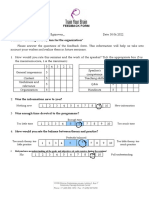 Final Feedback Form From Creating KPIs System For The Organization Seminar